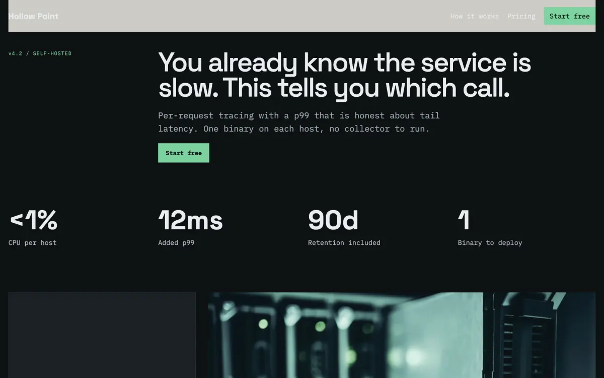Hollow Point, a website for a software